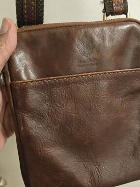 Vera Pelle made in Italy Brown Leather Unisex Crossbody Bag